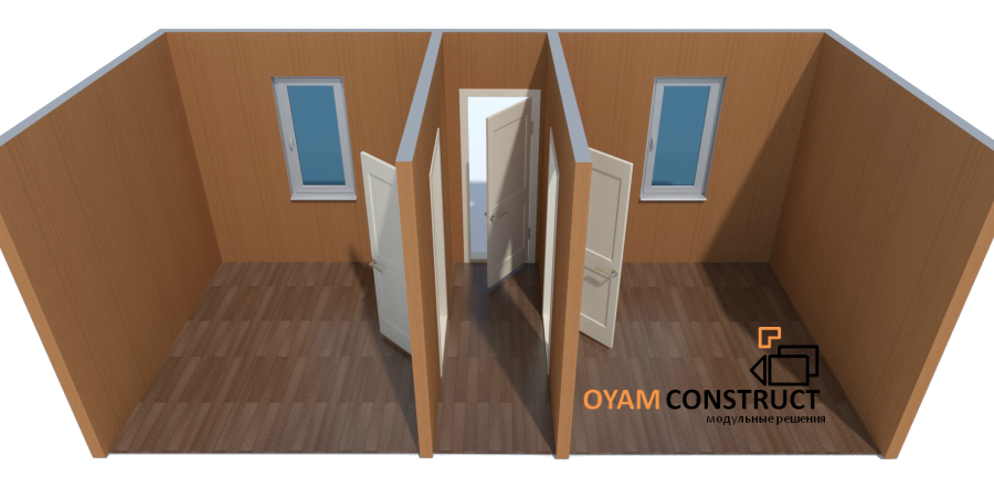 Plans prefabricated modules container Malamute and Klee Kai