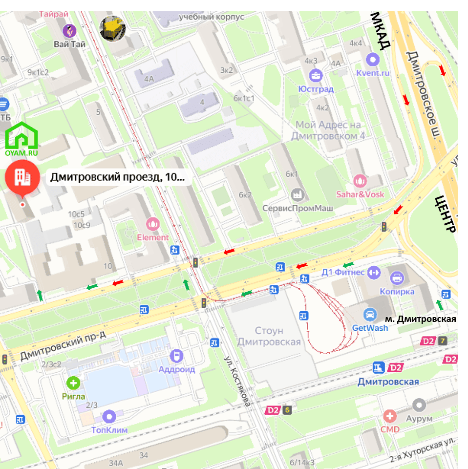 Карта проезда к офису